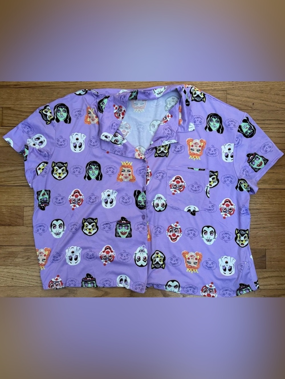 Halloween Button Top
